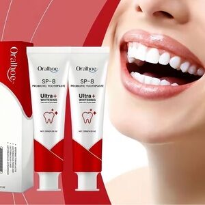 Oralhoe SP-8 Ultra+ Whitening Probiotic Toothpaste - White & Red